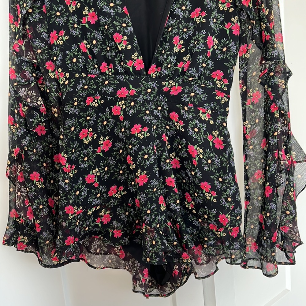 Majorelle Black Floral Devon Romper - Picture 4 of 5
